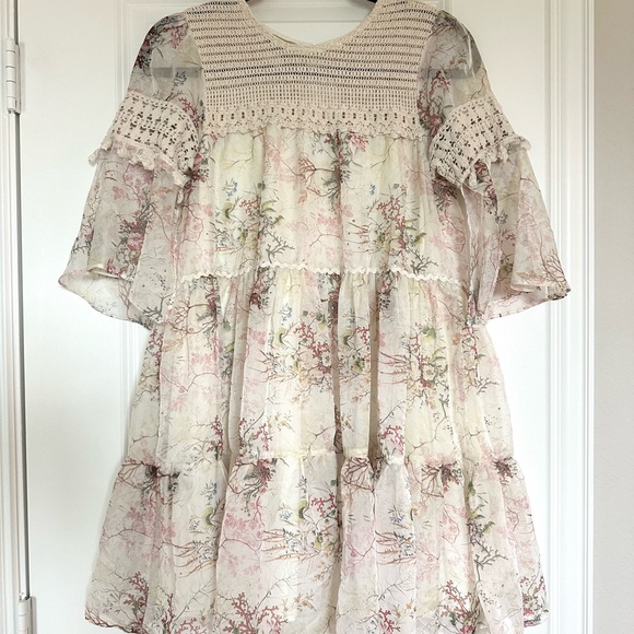 Anthropologie Mynah Christianne Embroidered Lace Tunic Dress size SP - Picture 11 of 11